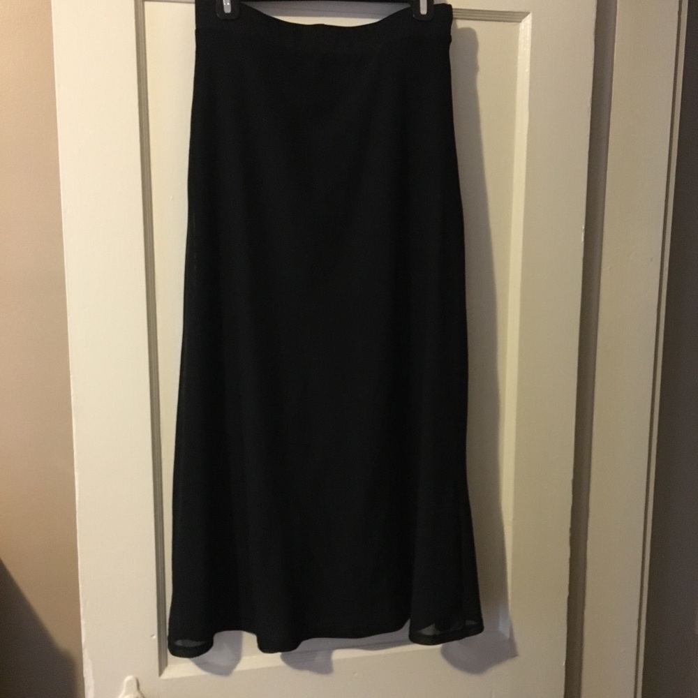 Black mesh maxi skirt